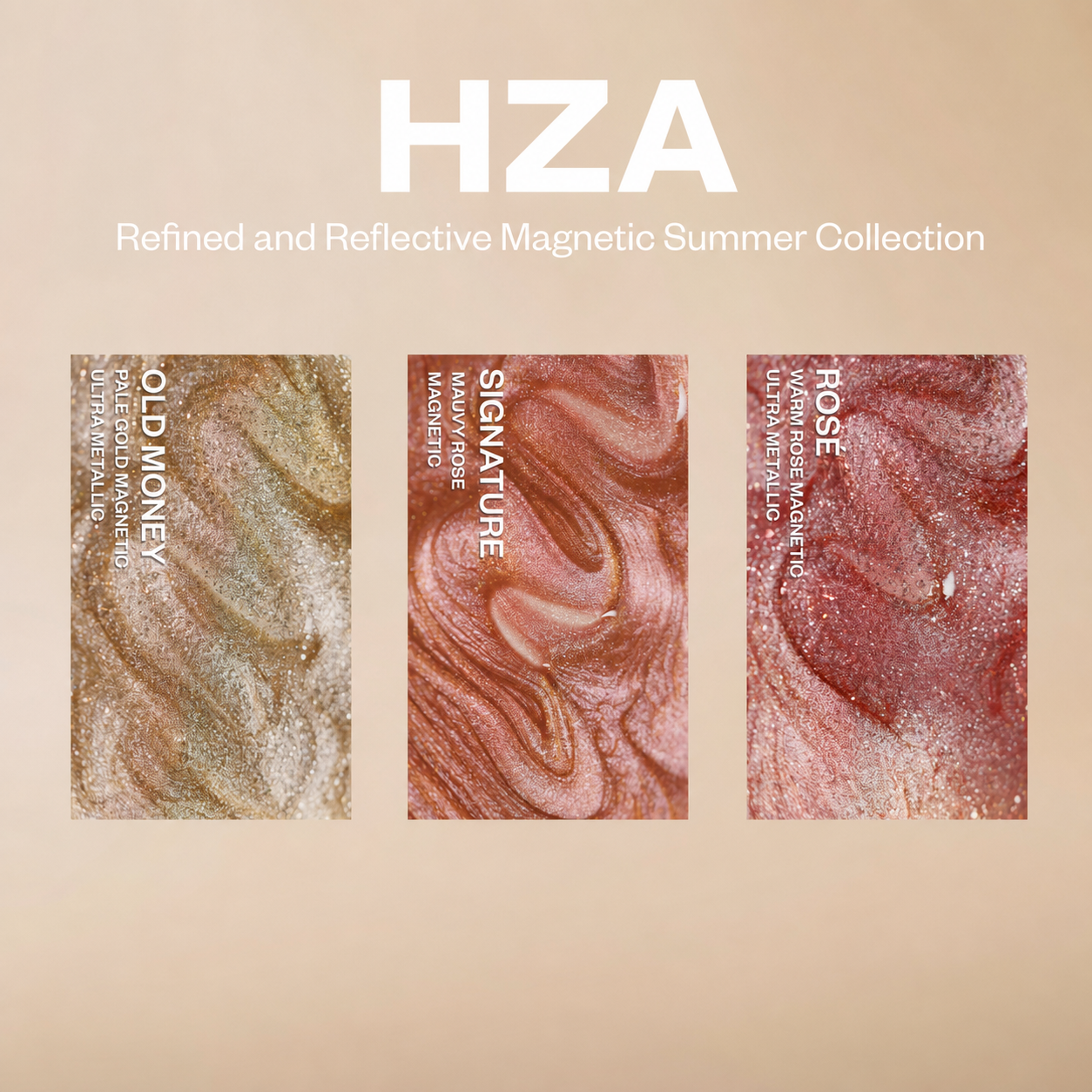 HZA Socialite Glow Magnetic Cat-Eye Nail Polish Trio