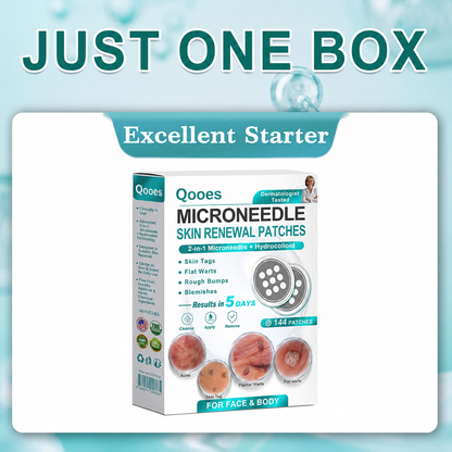 Qooes®2-in-1 Microneedle & Hydrocolloid Patch👨‍⚕️ | Removes raised moles, acne, flat warts, and skin tags | Helps improve wrinkles, scars, and blemishes | Invisible patches for face and body💖
