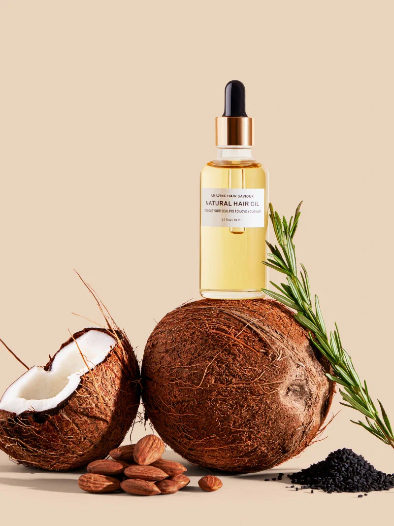 CETYO botanical hair oil with coconut rosemary almond and black seed