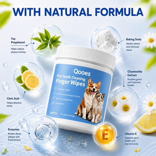 Qooes®Cat Teeth Cleaning Finger Wipes