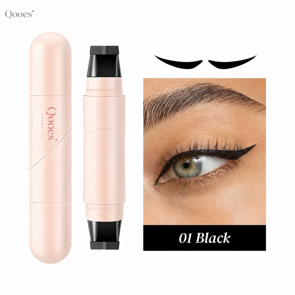 Qooes WingStamp Brown eyeliner look