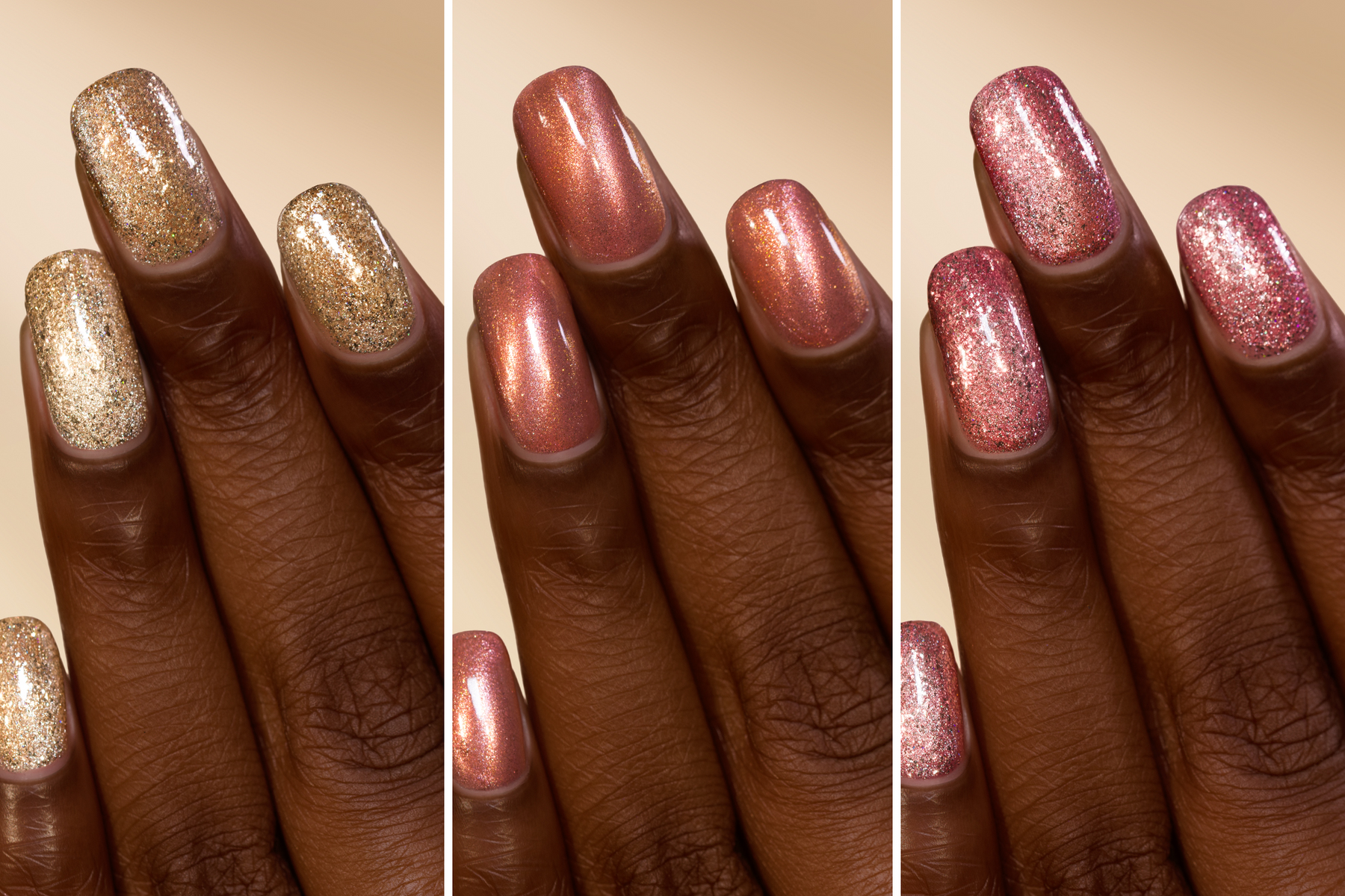HZA magnetic nail polish shades on deep skin