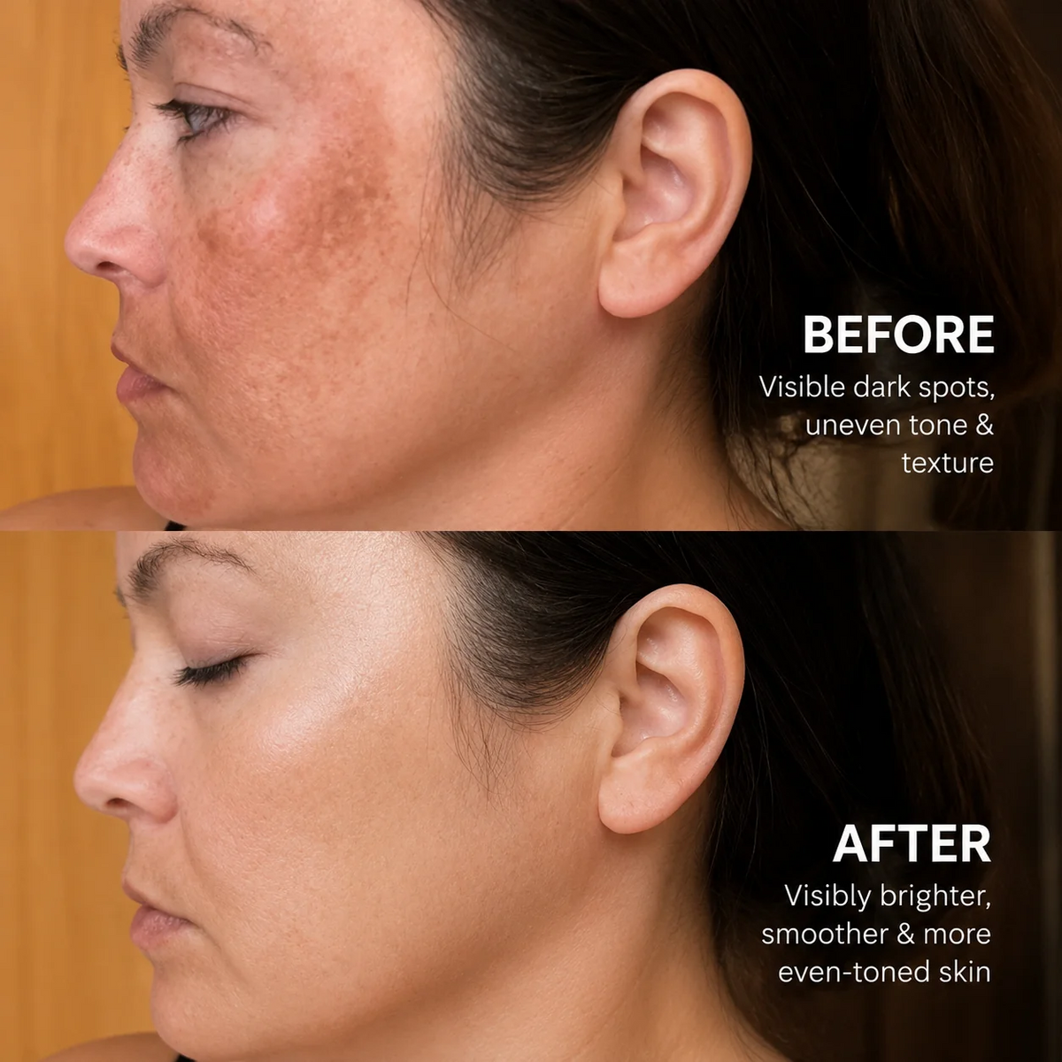 Illustration of brighter and more even-looking skin