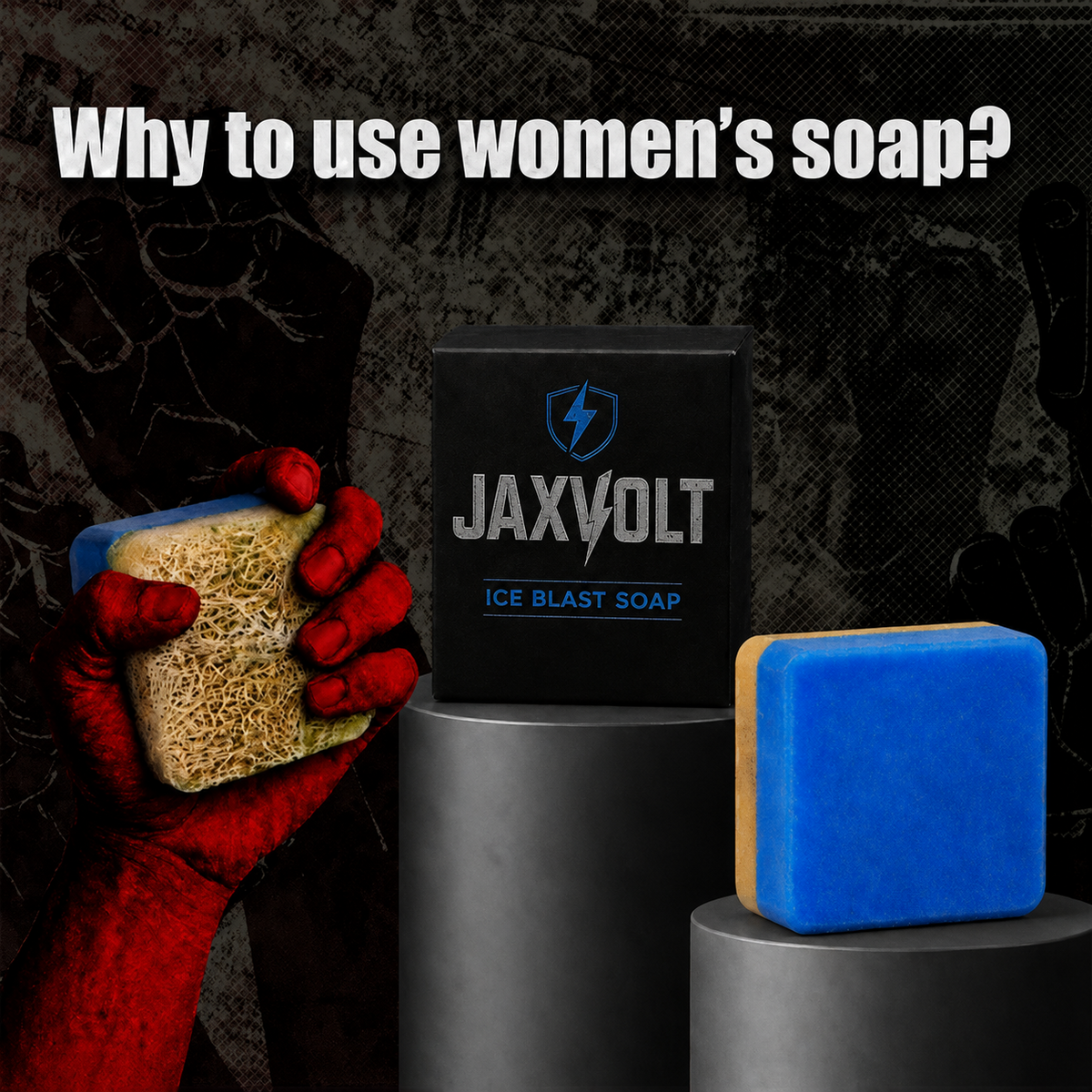JAXVOLT Ice Blast Exfoliating Loofah Bar