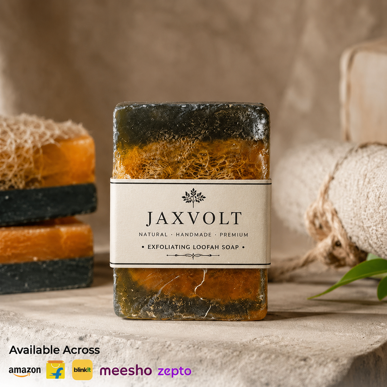 JAXVOLT Ice Blast Exfoliating Loofah Bar