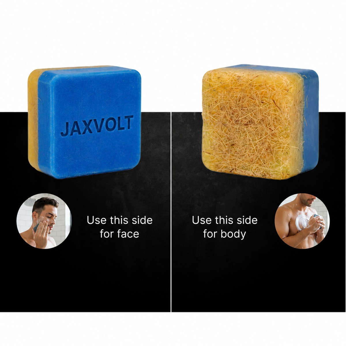 JAXVOLT dual sided face and body soap