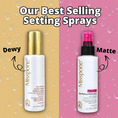 Perenne Glow Booster Makeup Setting Spray | Alcohol-Free | Enriched with Niacinamide & Hyaluronic Acid | Best Long-Lasting Makeup Fixer & Dewy Finish (100ml)