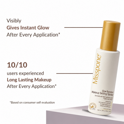Perenne Glow Booster Makeup Setting Spray | Alcohol-Free | Enriched with Niacinamide & Hyaluronic Acid | Best Long-Lasting Makeup Fixer & Dewy Finish (100ml)