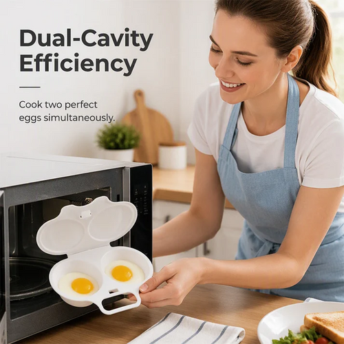 🥗🎁 50% OFF! Microwave Egg Poacher – From ＄15.99! Dual‑cavity, non‑stick & easy clean. Healthier than frying – stock up & save! 🏠✅