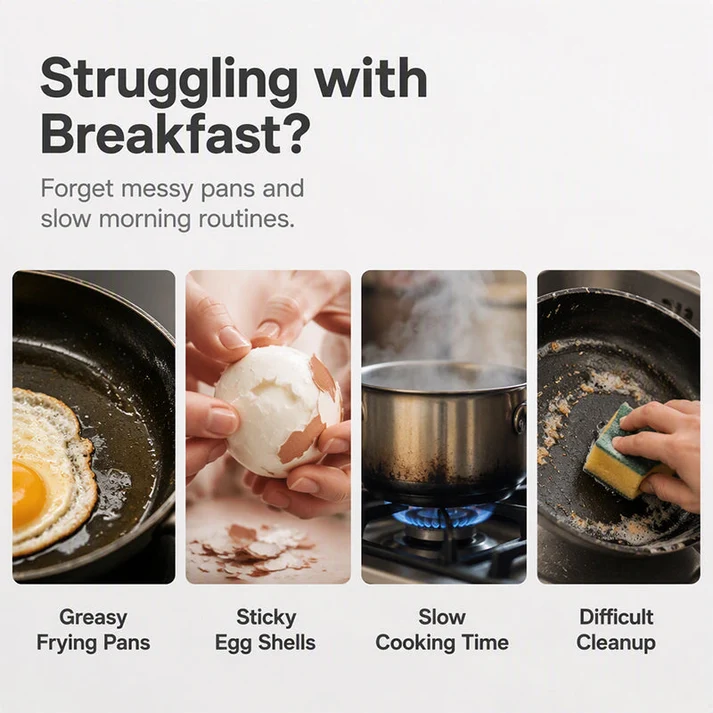 Microwave egg poacher breakfast