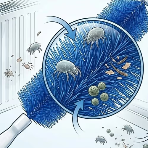 Dense bristle dust cleaning brush