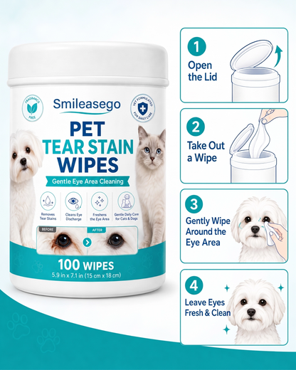Smileasego™ Gentle Tear Stain Wipes