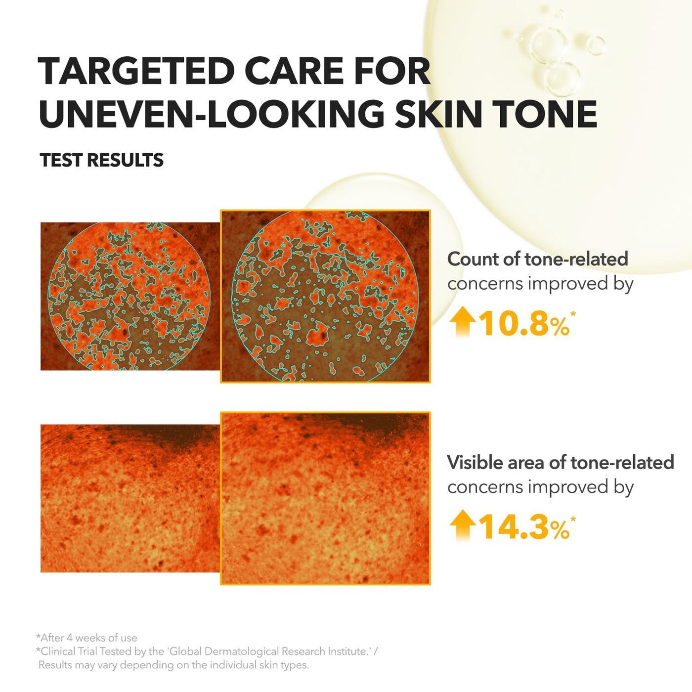 Uneven looking tone care serum