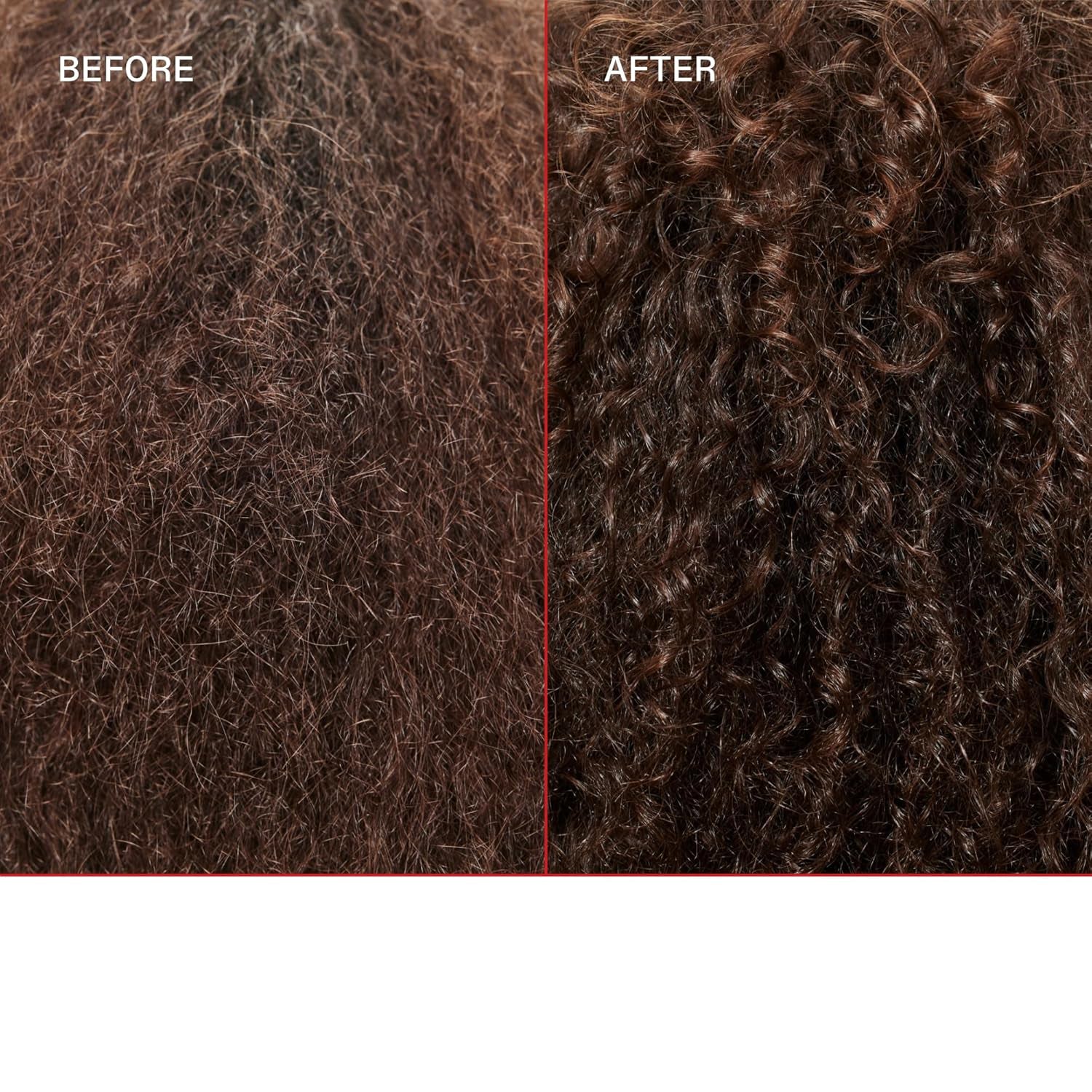 Curly hair before and after gloss treatment